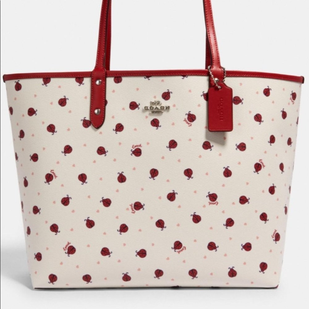 NWT Coach ladybug reversible city tote handbag